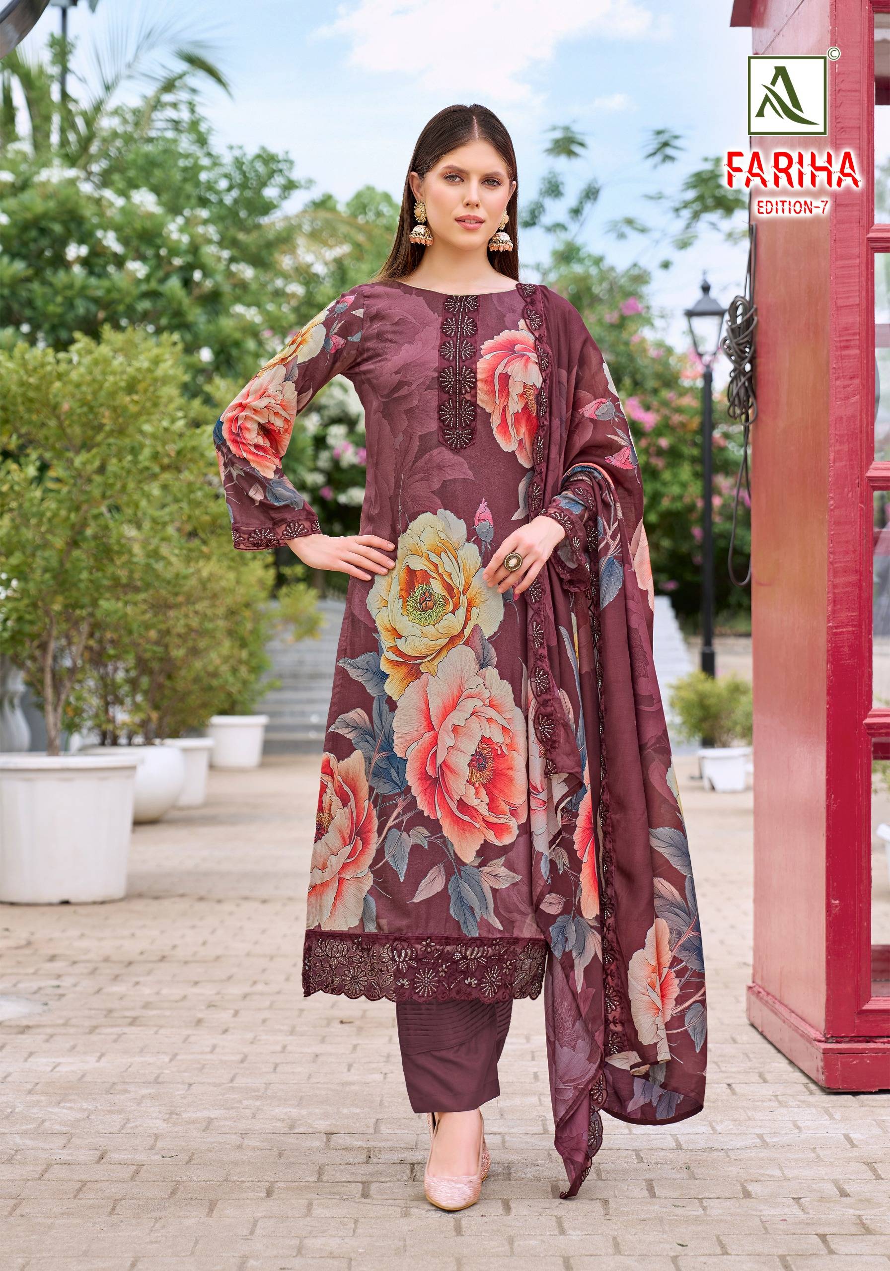 FARIHA 7 BY ALOK SUIT 01 To 08 Series Beautiful Festive Suits Stylish Colorful Fancy Casual Wear & Ethnic Wear Maslin Dresses At Wholesale Price
